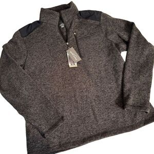 Eddie Bauer Men's XL Gray 1/4 Zip Pullover Sweater Mock Neck Casual Grey NWT